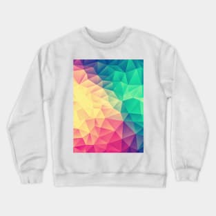 Color bomb! Abstract Polygon Multi Color Cubism Low Poly Triangle Design Crewneck Sweatshirt